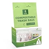 100 % kompostierbare Müllbeutel, 30 Liter, 0,85 mm, 70 Stück, große Küchen-Lebensmittelreste Kompostbeutel für Küche, Stufen, Mülleimer, europäische EN13432-zertifiziert