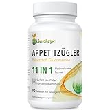 Natürlicher Appetitzügler, Ballaststoff Glucomannan aus der Konjakwurzel, 11 IN 1 Hochwirksame Formel - Täglich 3 Tabletten - Hochdosiert, Für weibliche Erwachsene (90 Tabletten) (Pack of 1)