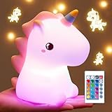 One Fire Nachtlicht Kinder Nachtlicht Baby,16 Farben 5 Helligkeit Einhorn Geschenke für Mädchen,1200 mAh Unicorn Nachtlicht Kinder Nachtlicht Baby Nachttischlampe Kinder,Stilllicht Lampe Kinderzimmer