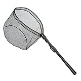 Zite Fishing Spinn-Kescher Gummiert Angeln - Angel Kescher Teleskop - Einhand Raubfisch-Kescher, Unterfangkescher Watkescher Spinnfischen 113cm Unterfangkescher gummiert gummierter Kescher Angeln