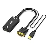 BENFEI VGA Eingang zu HDMI Ausgang Adapter, 1080P Unidirektional Konverter mit Audio Von Computer/Laptop mit VGA zu Fernseher/Monitor mit HDMI-Eingang