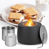 EFUTURETIME Ethanol Tischkamin Indoor Tisch Feuerstelle, Table Fireplace mit Edelstahl Brennkammer Bioethanol für Garten, Terassen Deko, Schwarz