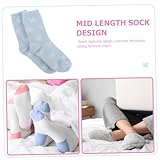 FOMIYES Warme Kuschelige Damen Kuschelsocken mit Süßer Schleife Flauschige Dicke Winter Socken für Kalte Tage Weiche Mittellange Japanische Schlafsocken für Schwangerschaft und Gemütlichen