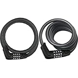 ABUS Panzerkabelschloss Steel-O-Flex Tresorflex 6615C + SCMU-Halterung & Spiralkabelschloss Tresor 6512C - Zahlenschloss aus 12 mm starkem, flexiblem Spiralkabel Sicherheitslevel 4-180 cm, Schwarz