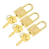 HOMOBABE Schatztruhe Vorhängeschloss Für Kinder Vintage Kleiner Schloss Mit Schlüssel 3 Stück Leichtes Kunststoff Schloss Für Holzkisten Möbelboxen Und Schmuckkästchen