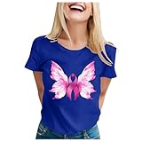 Oktober Rosa T-Shirt, Solar, Damen, Brustkrebs, Herz, Rosa, Band, T-Shirt, sexy, Oktober, 2 x Blau, XXL