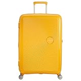 American Tourister Soundbox - Hartschalenkoffer 77 cm Groß - Trolley Koffer mit 4 Rollen, TSA-Schloss, Erweiterbar & Leicht - 97/110 L - Gelb (Golden Yellow)