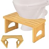 RayLove Physiologischer Toilettenhocker aus Holz – Klappbarer Toilettenhocker aus Holz – 35 Grad strapazierfähiger C-förmiger Hocker - Originalfarbe