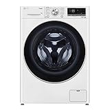 LG Electronics F4WV708P1E, Klasse A, Frontlader-Waschmaschine 8 Kg, Wi-Fi, AI Direct Drive, Tiefenreinigung mit Dampf, TurboWash 360°, Größere Kapazität, Außentür aus gehärtetem Glas, Weiß