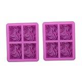 KALLORY 2 Stück Seifenform Duft Hohlraum geformt Kuchen Backform Kerzenform für Aromatherapie Silikonform für Seife Meereswellenform Form der Meereswelle Kieselgel Violett