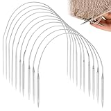 Alrens 10 Stück Stricknadeln Set 40CM Edelstahl Rundstricknadeln Stricknadel Knitting Needles für Mützen,Socken,Handschuhen,Ärmel & Klein Projekte 2mm-7mm
