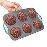 Generisch -Silikon-Kuchenform – antihaftbeschichtetes Muffinblech für 6 Tassen, aufwendiges Blumenblüten-Design, professionelle Qualität | Backform für Feiertags-Cupcake-Schokoladenform