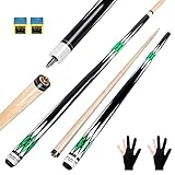 Horse Billard Queue, 58' Billiard Cue Pool Cue Stick 13mm Spitzen für Billard Tisch Sport(Grün)