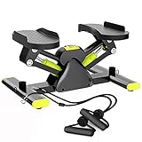 Stepper für Zuhause 100kg, 2in1 Twister Stepper mit Power Ropes, Up-Down-Stepper mit Multifunktions-Display, Hometrainer Widerstand, Side Stepper für Anfänger und Fortgeschrittene