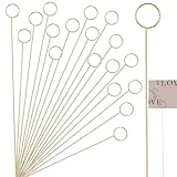 20 Stück Blumen Tischkartenhalter,Mabor Runde Fotohalter Metall Florale Kartenhalter Gold Tischnummernhalter Bilderhalter Memohalter für Tischnummern Esstisch Blumenstrauß Hochzeit Party Versammlung