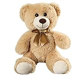 SNOWOLF Teddybär Plüsch Nette Gefüllte Tier Spielzeug Kissen Bär Puppe Geschenk für Kinder Jungen Mädchen Geburtstag Weihnachten Valentinstag(Khaki,13.7In/35CM)