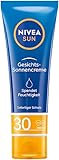 NIVEA SUN Schutz & Pflege Gesichtssonnencreme mit LSF 30 (50 ml), Sofortiger Sonnenschutz für Gesicht, Hals & Dekolleté, Sonnencreme mit 24h Feuchtigkeitspflege