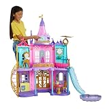 Mattel Disney Prinzessin Puppenhaus, Magisches Schloss, 3 Etagen, 10 Spielbereiche, mit Licht und Geräuscheffekten, inkl. 28 Zubehörteilen, Disney Geschenke, Spielzeug ab 3 Jahre, HLW29