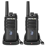 Retevis RT668H Walkie Talkie, Funkgerät mit Verstecktem Display, Wiederaufladbarer Typ-C 1200 mAh, VOX, Rauschsperre, Robust, Walki Talki für Familienreiten, Geschenk (Schwarz, 2 Stück)