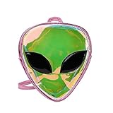 Großer Schüler-Rucksack für Damen, Kinder, Alien, transparent, Gelee-Tasche, Schultertasche, Rucksack, Handytasche, Rucksack für Teenager, Jungen, strapazierfähig, rose, Einheitsgröße