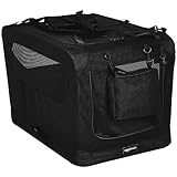 Amazon Basics - Hochwertige Haustier-Transportbox für Hund, faltbar, weich - L 76 x B 53 x H 53 cm, Schwarz