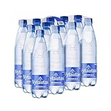 VYTAUTAS Natürliches Mineralwasser mit Kohlensäure 500 ml (12er Pack) Für Maximale Hydration, Reich an Essenziellen Mineralien wie Calcium, Magnesium, Funktionswasser, Hohe Mineralisierung