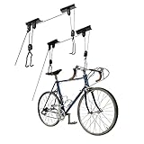 2er Set Fahrradlift mit Flaschenzug | Fahrradaufhängung zur Deckenmontage | Tragkraft - 20kg | Deckenhalterung für Fahrräder | E-Bike Deckenlift mit Seilzug -Fahrradaufzug | Universal für Leiter