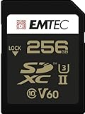 Emtec SpeedIN Pro+ SD-Speicherkarte 256GB, SDXC UHS-II U3 V60, Full HD, 3D, 4K, 8K UHD, Lesegeschwindigkeit bis zu 300MB/s und Schreibgeschwindigkeit bis zu 160MB/s