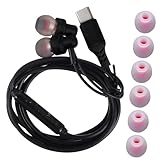 DIYEAH 1 Satz USB C Kopfhörer mit Ergonomischer Steuerung Geräuschunterdrückung In Ear Sportkopfhörer mit Ohrstöpseln für Fitness Studium Reisen