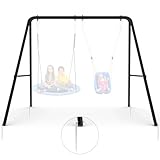 Schaukelgestell mit 2 Sitzen, 199,6 kg, Metall-Schaukelständer für Kinder, robuster A-Hängemattenstuhl-Ständer mit Erdspießen, passend für die meisten Schaukeln, ideal für Indoor- und