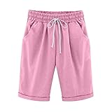 Shorts und Bermudas Shorts für Damen, Sommer, leicht, Sommerbekleidung, Strand, Shorty, breit, Bermudas, kurze Hose, Damen, Sommer, Laufen, Fitnessstudio, Arbeit, Training, Jogger, Yoga, mit Taschen