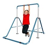 Gymnastikstange Kinder, Höhenverstellbare Turnreck, Faltbare Turnstange für Kinder, 150kg Tragkraft, für Garten und Zuhause, Blau