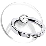 Transparent Telefon Ring Halter Griff für Handy, EI Sonador Durchsichtiger Ring Ständer, Kickstand, Kompatibel mit Smartphones, Tablets und Hüllen (2 Silber Diamant)