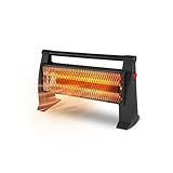 Wintem Infrarot-Quarz-Heizstrahler 1200 W 50,4 x 12,5 x 25,5 cm – leicht und einfach zu bewegen – Sicherheitssystem gegen Kippen und Überhitzung – ideal für Räume bis 12 m²