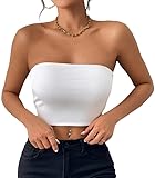 Sukiglam Bandeau Top Damen Basic Ärmellos Schulterfrei Tube...