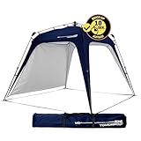 Lumaland Outdoor Pavillon 2,5 x 2,5m | Wasserdicht & UV-Schutz | Gartenzelt inkl. 1x Seitenteil & Tasche & Heringe | Robuster Camping & Partyzelt | Pop Up Zelt Aufbau in 2 Minuten [Navy]