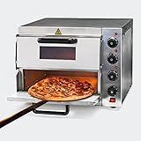 Wiltec 2-Etagen Pizza-Backofen 3000W mit Schamottstein für Pizza wie aus dem Steinofen Pizzaofen Backofen
