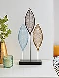 Deko-Objekt Blätter aus Metall, 50 cm hoch, Skulptur, Dekofigur, Metalldeko, Tischdeko