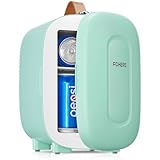 FOHERE Mini Kühlschrank, 5 Liter Mini-Kühlschränke für Kosmetik, Getränke, Zusätzliche USB-Stromversorgung, 220V AC/ 12V DC, Kleiner Kühlschrank für Schlafzimmer, Büro, Wohnheim, Auto (Grün)