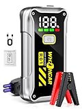 Starthilfe Powerbank 4000A Tragbare Auto Starthilfe 12V (Bis Zu 9,0L Benzin Oder 7,5L Diesel) LCD Display LED Licht Starthilfegeräte Autobatterie Booster für SUV Motorrad Rasenmäher