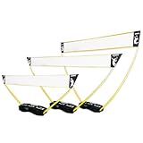 HAMMER 3 in 1 Netz Set für Volleyball, Badminton & Tennis, Spaß für jung und alt, mit Tragekoffer/Pfostenständer, leichter Aufbau, schnell verstaut und leicht transportiert