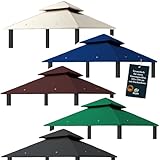 freigarten.de Ersatzdach für Pavillon 334 cm x 334 cm Sand Antik Pavillon Wasserdicht Material: Panama PCV Soft 370g/m² extra stark Modell 10 (Beige)