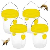 Bienenfallen für außen, 4pcs Wespenfallen im Freien im Freien, Plastikfruchtfalle mit doppelten Eintritt für Blumentöpfe, Balkonen, Yards, Obstgärten