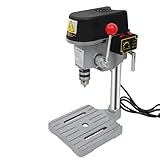 Mini Säulenbohrmaschine 220V 340W standbohrmaschine Tischbohrmaschine Mini Tisch Bohrer Ständerbohrmaschine 0-16000RPM, Drei Geschwindigkeiten Einstellbar