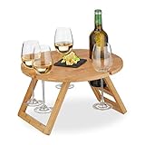 Relaxdays Picknick Weintisch, klappbar, HxD: 22x39cm,...