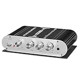 Mini Verstärker,Asudaro Heim Audio Musik Stereo HiFi Endstufe Mini-Verstärker Mit 2.1 Kanal Bass Subwoofer Ausgang 12v-24v 2x20w+40w Mini Digital Endstufe Platine Bass Und Treble Tuner Schwarz