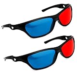 PRECORN 2er Set 3D Brille rot/Cyan (3D-Anaglyphenbrille) hochwertige Brille für 3D PC-Spiele, 3D Bilder, 3D Filme, 3D Projektion, Video, YouTube UVM.