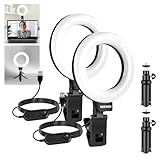 NEEWER Basics 5' Ringlicht für Videokonferenz Beleuchtung 2er Pack Ansteck Licht Set mit Schreibtischstativen für Monitor Laptop Computer Zoom Live Streaming Home Office Lernen Videoaufzeichnung BR60