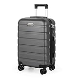 TAN.TOMI Koffer, Hartschalenkoffer, Koffer & Trolleys, Rollkoffer Reisekoffer Handgepäck, Suitcase Koffer mit Passwortsperre und 4 Rollen(Dunkelgrau)