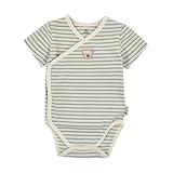 Steiff Wickelbody kurzarm EU Größe 68 harbor gray, kurzarm Body für Babys, Wickel-Strampler Einteiler, weicher und bequemer Strampelanzug, waschmaschinenfest